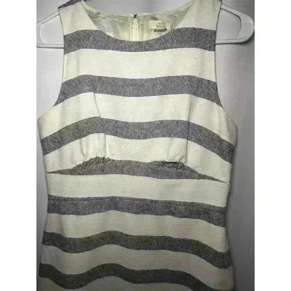 J. Crew Women's Gray Striped Sleeveless Sheath Midi Dress Size 4 - Picture 4 of 12